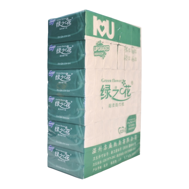新款名威绿之花纸巾独立小包抽纸婴儿生活软抽4层印花升级现货