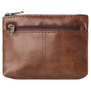 复古做旧拉链零钱包男女士迷你小钱包高级感古朴卡包卡夹钥匙包