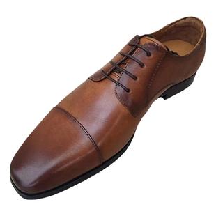 高端手工德比鞋头层牛皮尖头系带英伦商务正装皮鞋男真皮擦色婚鞋