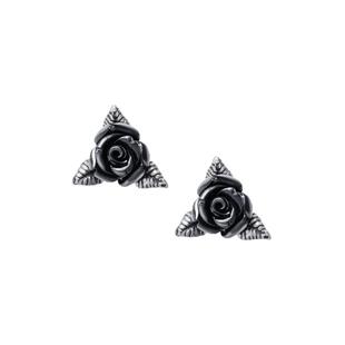 Alchemy Gothic E447 A牌朋克哥特暗黑系简约百搭复古黑玫瑰耳钉
