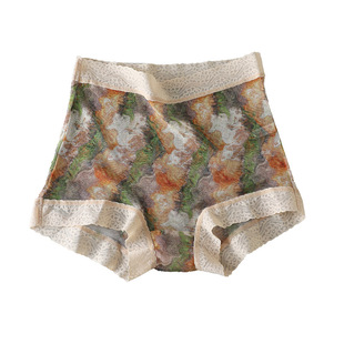 薄款透气100%桑蚕丝网眼内裤女 真丝舒适包臀亲肤无痕高腰平角裤