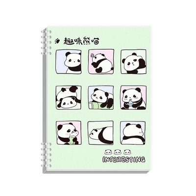 2025可爱熊猫不硌手活页本可拆卸环扣线圈笔记本本子考研B5加厚学生多用初中生专用高中生高颜值记事本小学生