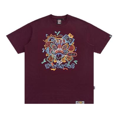 HEA 经典醒狮港风复古短袖T恤国潮狮头T恤男圆领透气街头风香港款