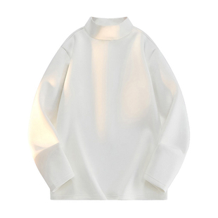 重磅德绒保暖半高领长袖T恤男款cleanfit潮牌休闲宽松内搭打底衫