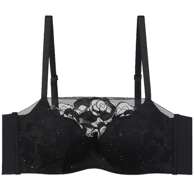 安莉芳专柜蕾丝防走光抹胸文胸女士舒适大胸显小薄款内衣EB00800