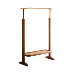 以山 枝繁衣架 实木落地衣帽架卧室客厅玄关黑胡桃挂衣架子樱桃木