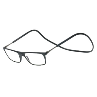 挂脖款便捷天然水晶老花镜男高清养目防刮镜片硅胶镜腿可调节长度
