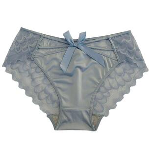 高级感三角裤天使之翼蕾丝缎面内裤女性感透气夏季镂空中腰内衣裤