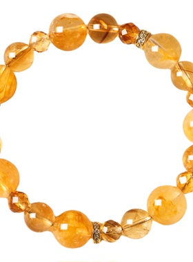 黄水晶天然水晶纳财源手链