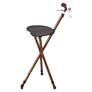 老人拐杖凳子防滑折叠助步器便携拐棍可坐多功能四脚手杖椅子两用