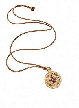 锆石圆形吊坠项链轻奢毛衣链女