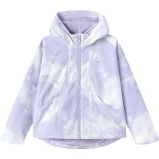 巴拉巴拉童装儿童加绒外套女童衣服春秋新款满印防风防泼水上衣潮