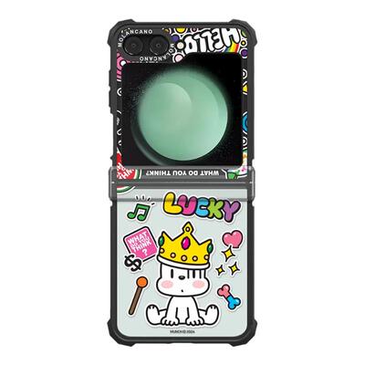 韩国molancano三星折叠磁吸手机壳Munch蒙克小狗适用Galaxy Z Flip6透明防摔7保护壳5保护套4卡通可爱情侣壳