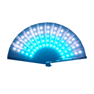 LED 夜光 蹦迪扇 发光扇子 抖音男女士 张云雷 定制logo折扇子