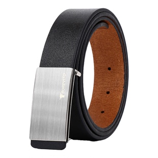 2025新款真皮皮带男士潮年轻人纯牛皮针扣打孔腰带裤带平滑内扣式