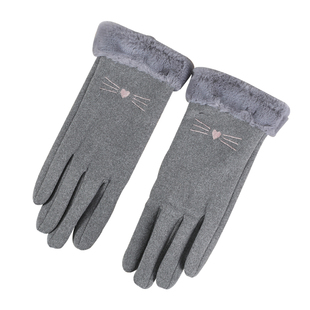 手套女士冬季翻盖漏手指露指二指触屏手机加绒加厚保暖骑行冬天男