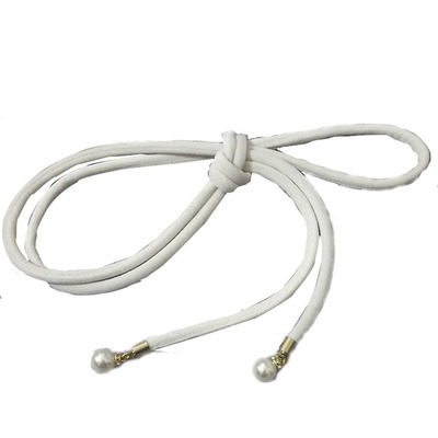 韩版丝绒卫衣裤头简约珍珠细腰带