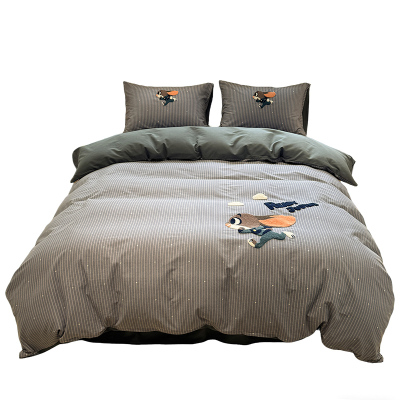 卡通全棉磨毛被套单件被套三件套