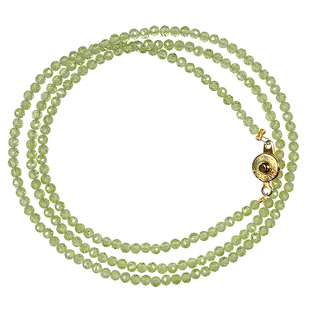 天然绿橄榄石三圈手链极细款按扣绿色水晶手串祼原石指环戒指礼物