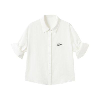 抒情编舞jazz白色半袖衬衫上衣