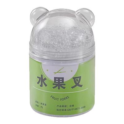 一次性水果叉子加厚罐装水果签