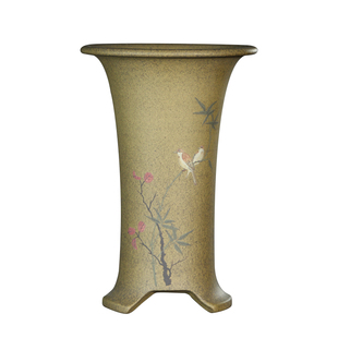 神力精品兰花盆沙皮青漂口泥绘兰花盆 室内寒兰春兰桌面古典花器