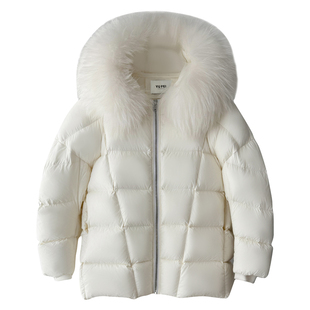 云朵大被子超蓬松0压感貉子毛领2025年新款白鹅绒加厚羽绒服爆款
