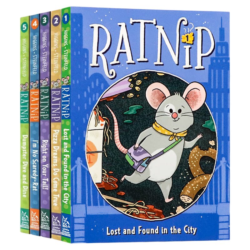 Ratnip 鼠薄荷宠物屋趣事冒险系列5册 英文原版小说 Ratnip In the Pet House 儿童入门章节桥梁书趣味冒险故事书黑白插画