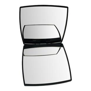 小香风随身镜黑色手持便携双面化妆镜补妆可折叠翻盖放大小镜子女