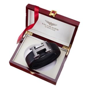 法莱阿玛尼皮带男真皮自动扣腰带时尚商务休闲中年青年牛皮裤带潮