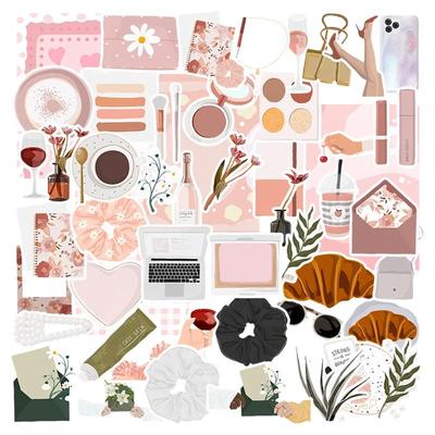 50张粉色化妆时尚少女可爱贴纸