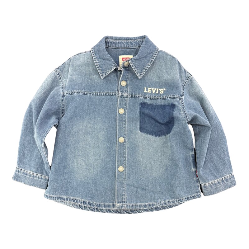 Levi's李维斯儿童美式复古牛仔衬衫男休闲百搭长袖衬衣 LV2612292