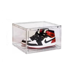 GOTO优选透明侧开鞋盒亚克力AJ球鞋收纳展示盒子磁吸塑料折叠鞋柜
