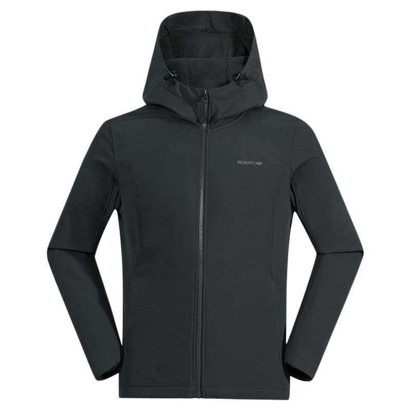 拓路者户外连帽防风软壳衣女长袖外套春季防泼水加绒运动夹克上衣