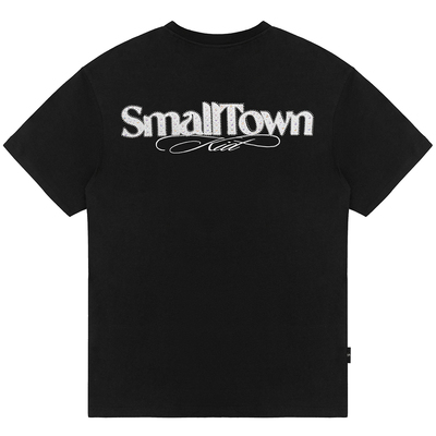 STK SmallTownKid钻石金属珠贴布短袖T恤宽松嘻哈男女潮牌体恤