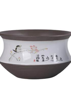 多肉绿植盆意国景带托紫砂创风
