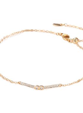 旭平细款好搭人造石脚链简约ins轻盈通勤易搭叠戴夏天女生脚饰