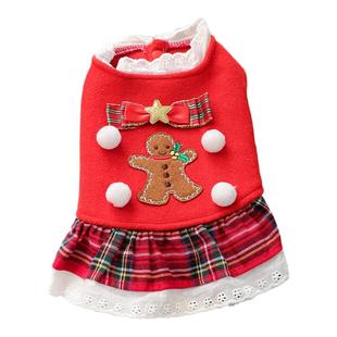 petcircle 春秋裙子红色圣诞裙狗狗衣服公主裙宠物比熊小狗小型犬