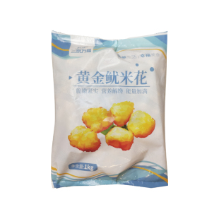 三统万福黄金鱿米花油炸小吃半成品鱿鱼花香酥鱿鱼零食冷冻