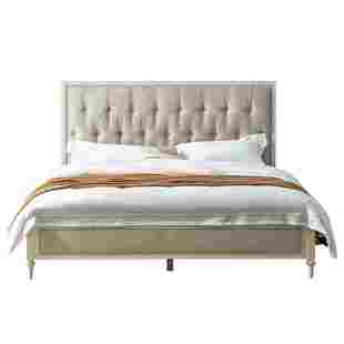 美克/恣在家【流转】实木软包床轻奢布艺美家简约现代高端双人床