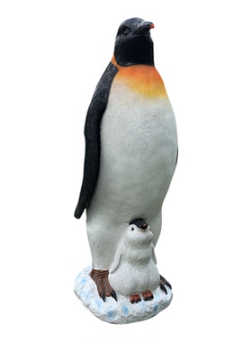 仿真企鹅摆件玻璃钢动物雕塑海洋馆冰雪主题道具公园水池装饰小品