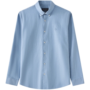 Marc O'Polo/MOP 春季新款简约挺阔质感上衣纯棉经典长袖衬衫男士