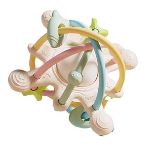 英氏曼哈顿手抓球宝宝硅胶牙胶磨牙棒婴儿咬胶玩具防吃手啃咬神器