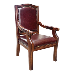 美式乡村全实木书桌椅书房真皮电脑椅扶手椅家用写字台办公桌椅