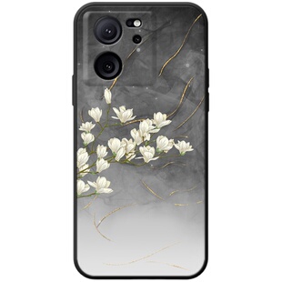水墨玉兰花适用于红米k60至尊版手机壳k60pro新款k90时尚k80pro高级k40女款k30pro液态硅胶k20镜头全包软壳