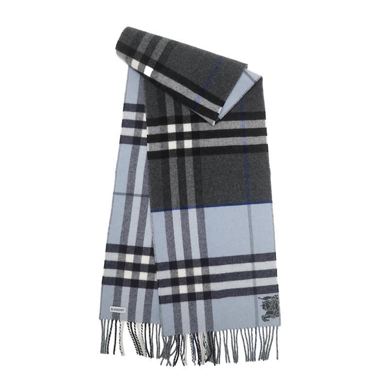 【自营】BURBERRY/博柏利女士FW26拼色格设计纹山羊绒流苏长围巾