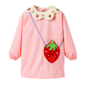 加长款宝宝罩衣儿童外穿吃饭防水防脏反穿衣女童秋冬画画护衣围裙