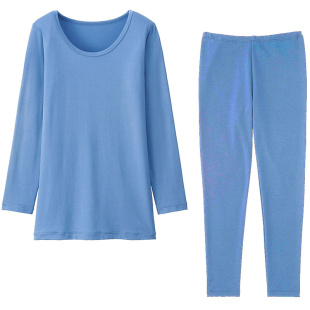 套装优家超薄HEA自发热儿童童装U领九分袖保暖内衣春秋冬打底衫