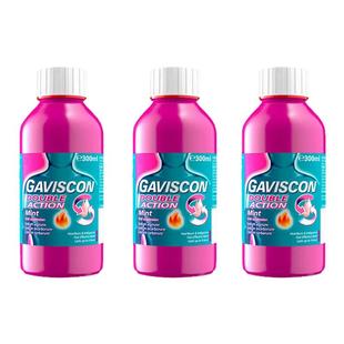 欧洲直邮Gaviscon嘉胃斯康胃食管胃酸过多肠胃胀口服液300ml*3瓶