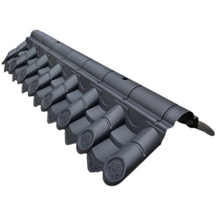 24墙双面围墙瓦新中式墙头瓦帽徽派建筑仿古假屋檐树脂瓦外墙装饰